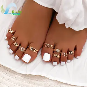 Adjustable Open Toe Rings with Rune 8 Shaped Design Simple Style 10 Pcs Set for Women Foot Fashion Jewelry Accessories Comfort
