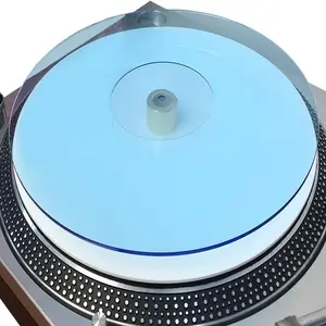 Blue Acrylic Turntable Mat Anti-static & Noise Reduction for 12-Inch Record Players Enhance Sound Clarity & Clear Audio Experience 2.7 mm Thick 295 mm Diameter