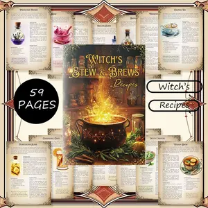 Magic Kitchen Guide & Recipe Planner - 50 Herbal Stew Recipes with Moon Cycle Tracking & Ritual Pages | Home Spiritual Cooking Journal for Beginners & Enthusiasts