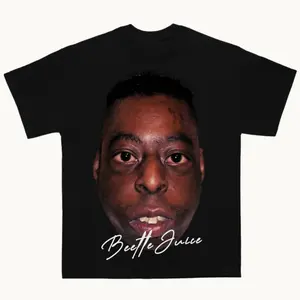 Beetlejuice Face Signature T-Shirt, Unisex Cotton Tee, Vintage Style, Trendy Clothing, High Quality, Sports, Gift for Friends, Street Style, Many colors from S to XL, tiktokshop
