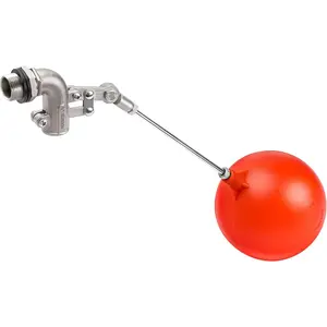 1/2 Inch Stainless Steel Float Valve  Heavy Duty 304 SS Automatic Water Level Control, Adjustable Arm with 5" Float Ball, Leak-Proof Design for Tanks, Troughs