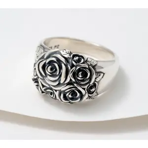 Or Paz Gathered Rose Ring, Sterling Silver