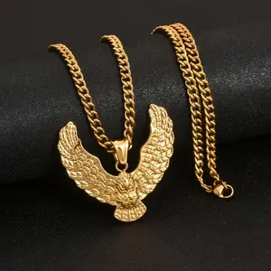 Stainless steel eagle necklace, a hip-hop accessory suitable for both men and women