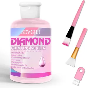 Diamond Painting Sealer Kits 120ML with Brushes, Diamond Art Sealer Puzzle Glue Diamond Painting Accessories and Tools for Adults (4OZ)