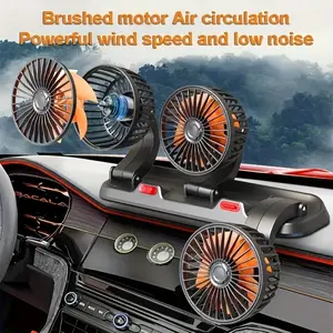 Three Head Rotating Fan, 360° Adjustable Angle and Speed, Portable Car Cooling Fan, Suitable for Suv, RV, Boats, Golf Carts