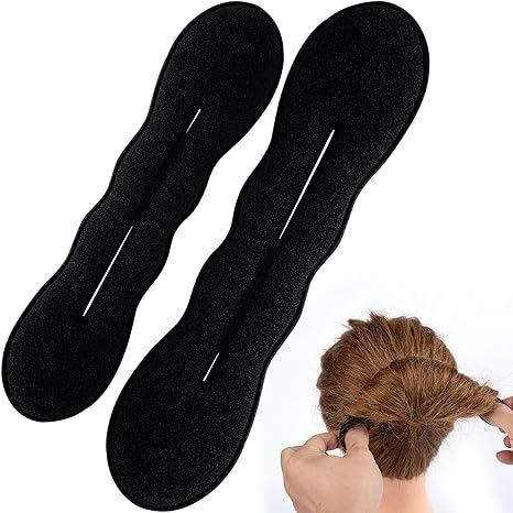 Hair Bun Maker 2 Pack (Small+Large) - Foam Sponge Buns with Hair Ties and Shaper Accessories for Updos, Ballet, French Twist, Waves & More!
