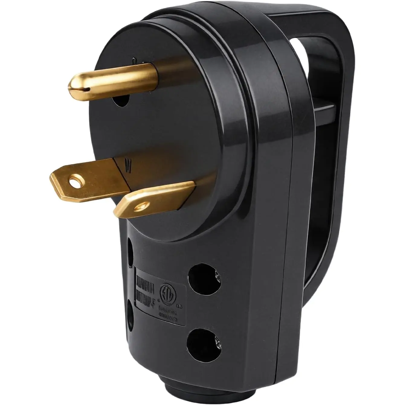 30A RV Replacement Male Plug, TT-30P for 10/3 AWG Cord, Black