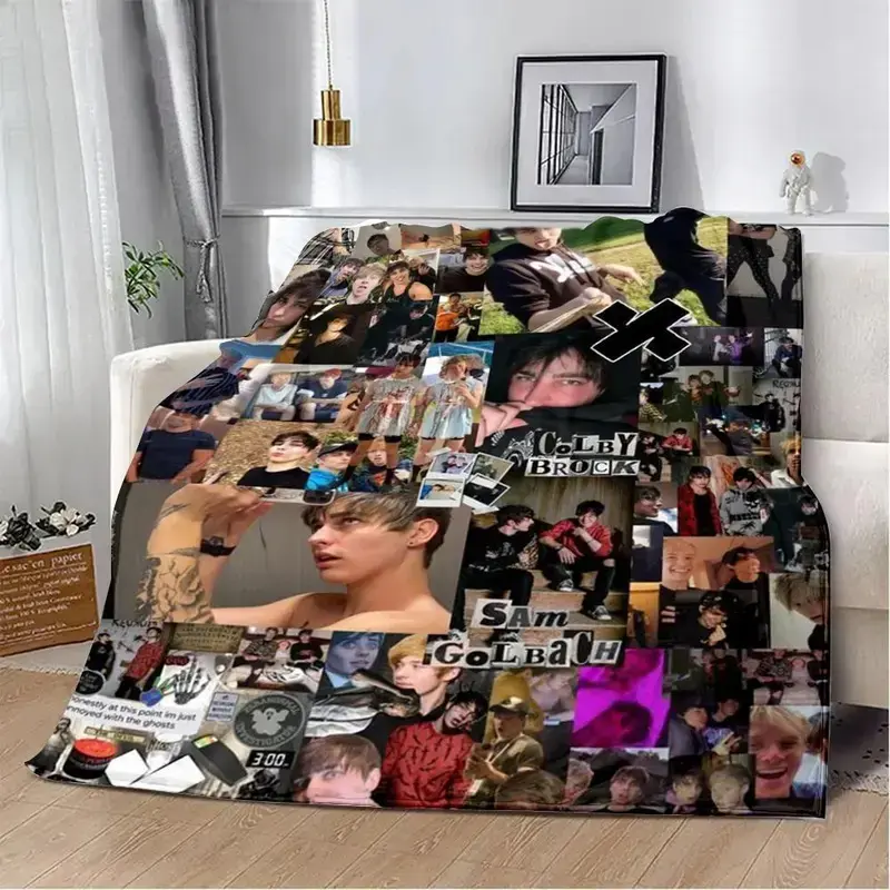 Sam and Colby XPLR Sublimation Flannel Throw Blanket | Lightweight Super Soft Warm Cozy Blanket for Home Travel | Perfect Christmas Birthday Gift