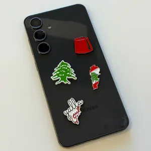 Lebanon Metal Phone Sticker Laptop Sticker Tablet Sticker Lebanese Flag Aesthetic Accessory Durable Phone Car Decor with Tree and Yalla Design ip17promax case ip17promax case ip17 phone case ip16promax phone case Cellphone Smartphone