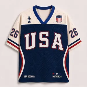 USA Match 26 Soccer Jersey Shirt, Custom Name Number Football Fan Tee, Personalized Unisex Game Day Supporter Gift