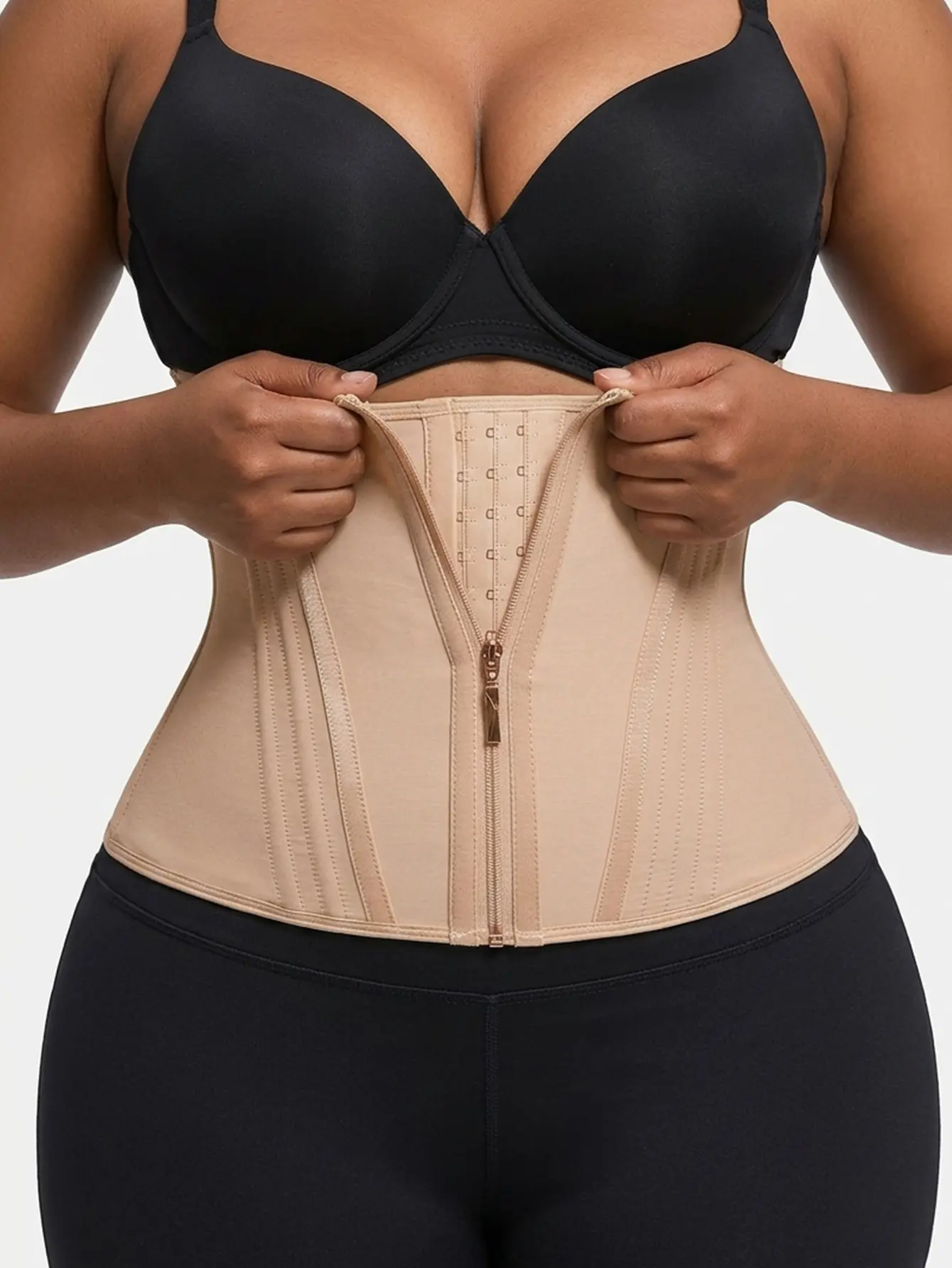 Women's Plus Size Pink Waist Trainer shapewear women Corset - Breathable Hollow-Out Waist Nipper, Double Control Zipper & Hook-and-Eye Body Shaper Girdle, Postpartum cincher Belly Band Underbust Belts
