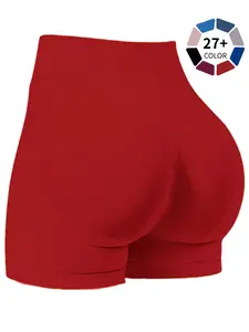 Women's Seamless Butt Lifting Fitness Shorts, 1 Pack Invisible Elastic Tight Sports Pants, Breathable High Stretch Outdoor Indoor Cycling Pants, Outdoor Workout Shorts