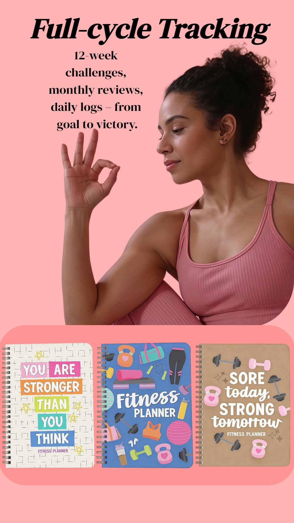 Workout Journal for Women - Undated Fitness Log, Exercise Planner & Weight Loss Tracker, Health & Fitness Journal 2026