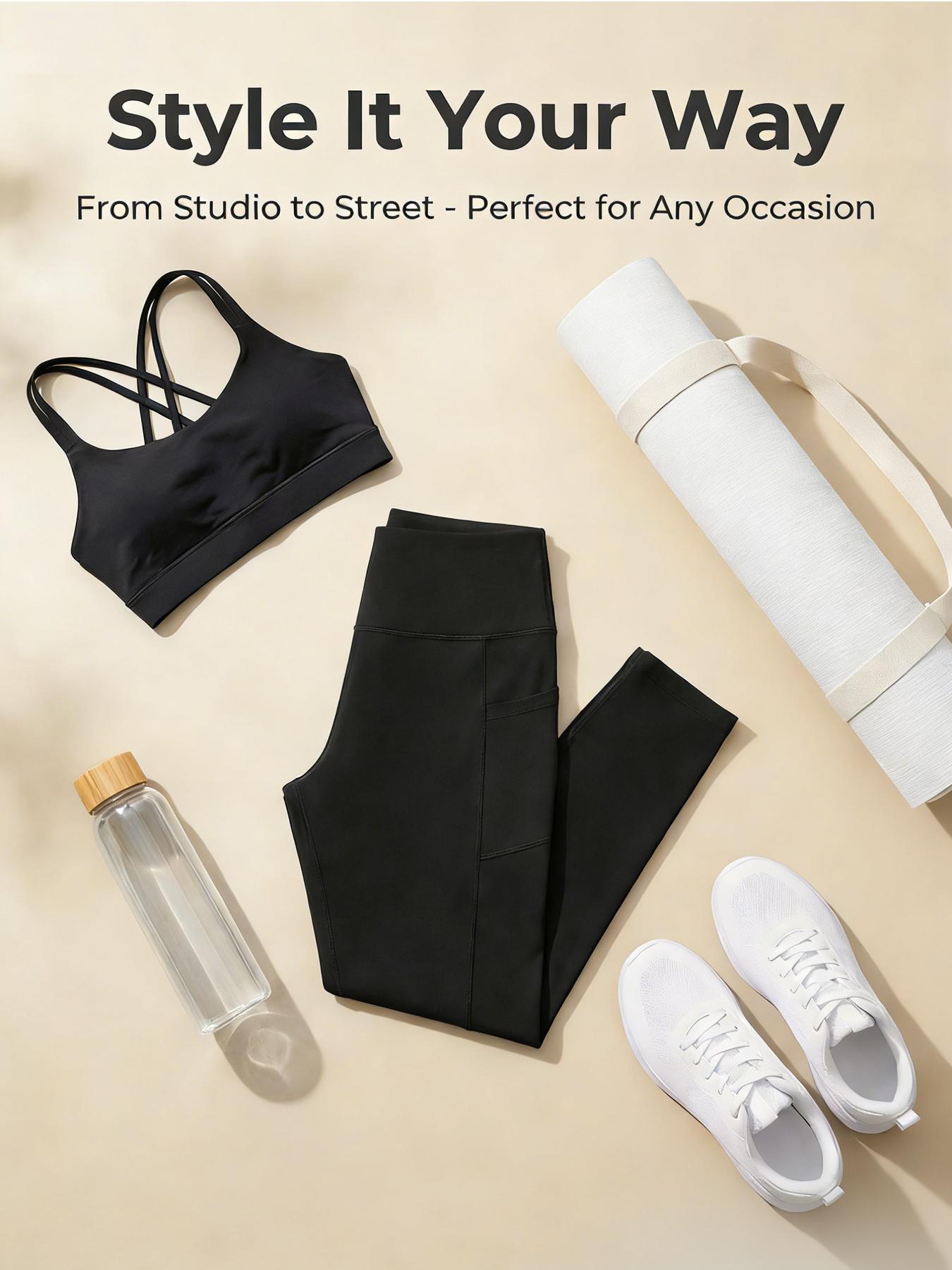 4-Pack High-Waisted Pocket Capri Pants Tummy Control Sheer-Resistant 7/8 Yoga Pants for Women Workouts Outdoor Activities Spring Fall Collection