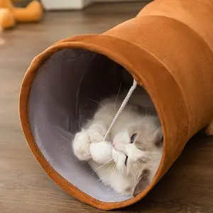 Straight Cartoon Cat Tunnel Toy - Easy to Store, Foldable Cat Passage - Self-Entertainment and Entertainment Cat Toys for Pets