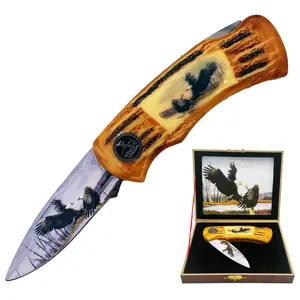KN 978-E 4" Wildlife Gift Box Eagle Lockback Folding Knife