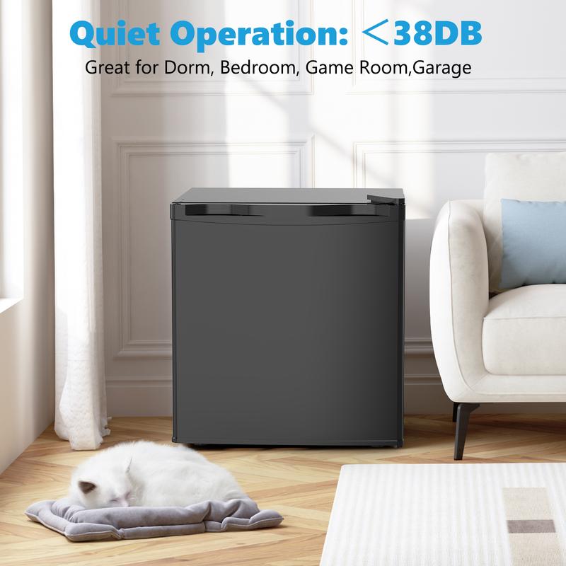 COWSAR 1.6 Cu.ft Mini Fridge with Freezer, Compact Single Reversible Door Refrigerator, Adjustable Thermostat, Ultra Quiet, Energy Efficient for Office, Dorm, Bedroom, Apartment COWSAR 1.6 Cu.ft Mini Fridge with Freezer, Compact Single Reversible Door Refrigerator, Adjustable Thermostat, Ultra Quiet, Energy Efficient for Office, Dorm, Bedroom, Apartment
