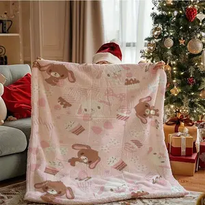 Sanrio SugarBunnies Plush Blanket - Ultra-Soft Pink Bedspread With Cute Rabbit & Cupcake Patterns, All-Season Cozy Throw Suitable For Bed, Couch, Or Gift (Birthday, Christmas, Valentine'S Day) - Room Decor, Bedspread, Playful Home Accessory