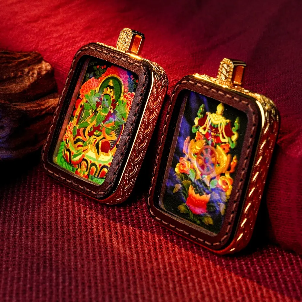 Tibetan Buddhist Religious Ornaments - Handcrafted Sacred Amulet Collection, Spiritual Protection & Healing Talisman Non-Natural Crystal Pendant Necklace, Decor