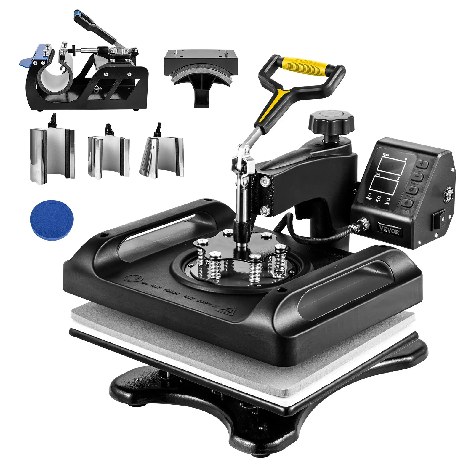 VEVOR Enhanced 8-in-1 Heat Press Device, ETL Safety Certified, 12x15 in Teflon Plate, Energy Efficient Combo with 360° Swivel, Precise Digital Display for T-Shirts, Caps, Letters Sublimation, 12 X 15 Inch