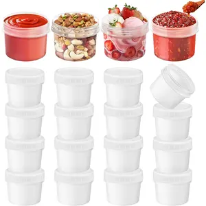 Pack of 20 Small Plastic Containers with Lids - 5 oz/160ml Deli Container, Leak-Proof Reusable for Sauces, Dips, Spices, Ketchup, Salads