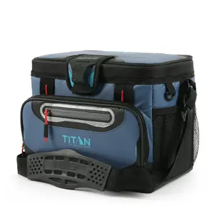Titan by Arctic Zone 12 Can Zipperless Soft Cooler, 8 Quart, Ocean Blue
