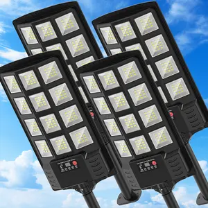 4Pack Solar Lights Outdoor IP66 Waterproof 6500K Dusk to Dawn Solar Security Flood Lights with Remote Control for Yard