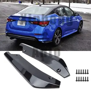 2x Gloss Black Rear Bumper Lip Splitter Canard Spoiler For Nissan Sentra 2020-23