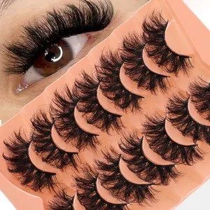 7 pairs of high imitation mink fur false eyelashes, thick and curled, simulated eyelashes