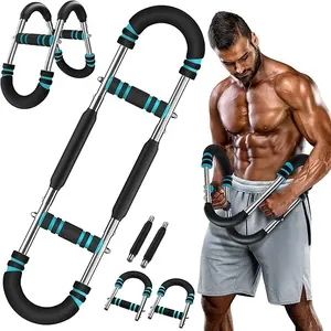 Arm Trainer, 60-110lb Adjustable Chest Workout Equipment, Arm Trainer, Arm Strength Trainer, Portable Power Twister Bar,Portable Spring Resistance for Home Workout Equipment