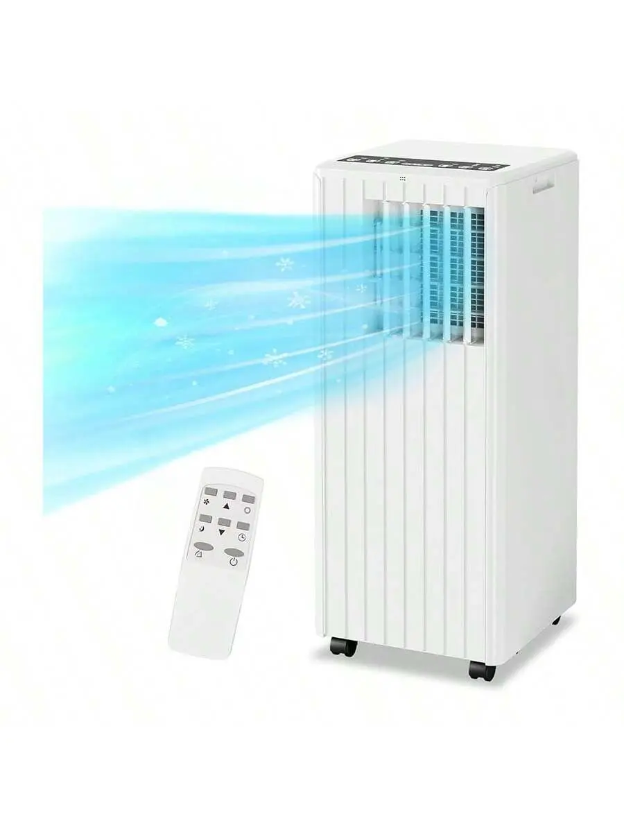 【Christmas Gift】White 8000Btu Portable Air Conditioner - Standing Cooling AC Unit with Universal Remote, LED Display, Hose, Dehumidifier, 3-in-1 Function, Quiet Operation, Cools Up to 350 Sq.Ft, Sleep Mode, 24H Timer Inverter Aircon, Compact