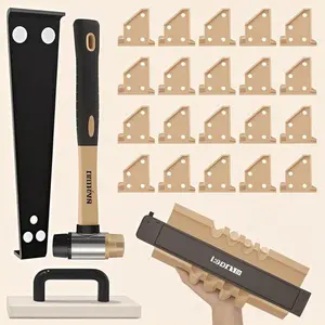 Professional Vinyl Flooring Installation Kit - 10" Contour Gauge, Tapping Block with Handle, Pull Bar, 2 in 1 Spacers - Double-Faced Mallet, Durable LVP Tools, Easy-to-Use Flooring Accessories