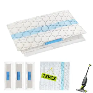 (15+3)PCS,Mop Pad Refills Compatible with Shark VacMop VM252, VM200, VM190, VM250, VM251, VM200C, VM252C, QM250, VC205 for Hardwood Floor Cleaning，Household cleaning supplies, Contains 15PCS Disposable Mop Pad and 3PCS reusable dust chambers