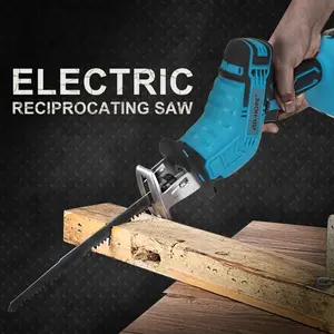 21V Cordless Reciprocating Saw, Lithium Battery Brushless Power Saw, Tool-free Blade Change 4 Saw Blades Portable for Wood PVC Cutting