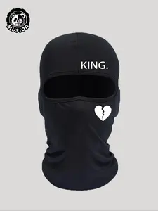 Letter & Heart Pattern Full Face Mask, Breathable Comfortable Face Cover, Outdoor Sports Cycling Face Mask for Men & Women, Ski Masks