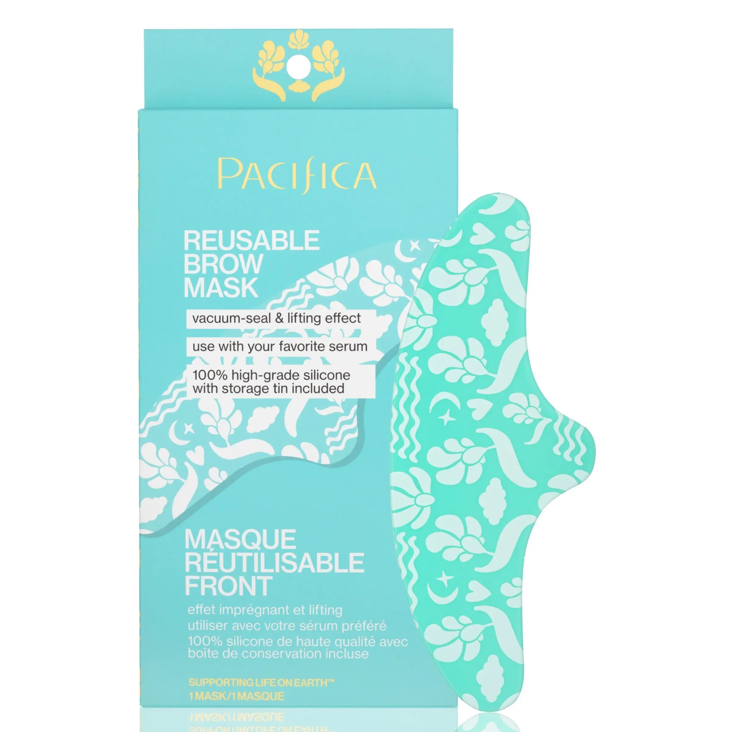 Pacifica Beauty Reusable Brow Mask, Skincare Mask, Smooth Appearance of Fine Lines and Wrinkles Serum, Silicone Brow Mask, Best Use with Serum