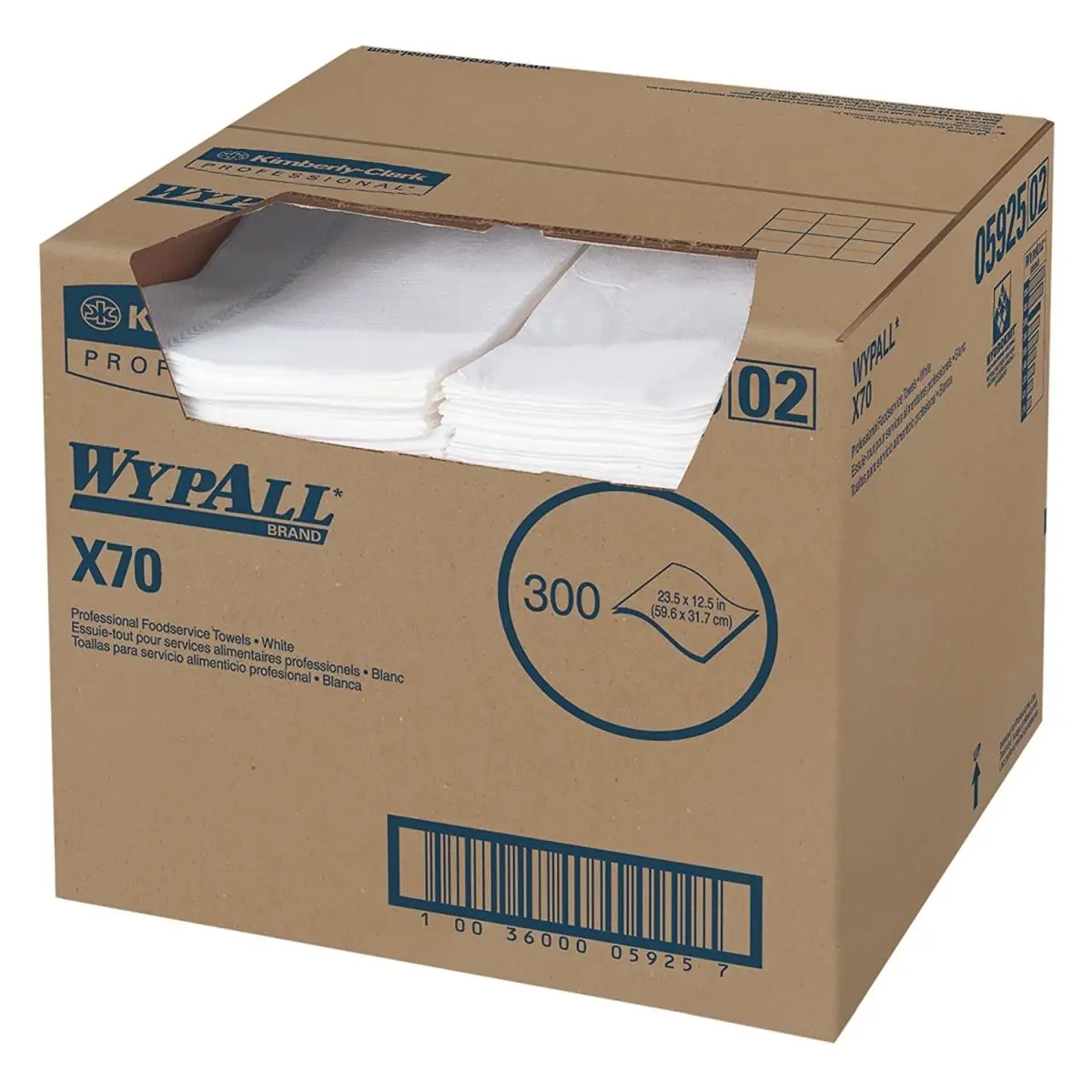 212 MAIN Disposable Large Absorbent Hydro Knit Cloth Wipes - Kimberly Clark Consumer 5925 X70 Kim Fresh Protective White Wipers, 12.5 x 23.5 inch, 300 per Bulk Pack Box, Bathroom Cleaning, Disposable Wipes, Wiping Cloth