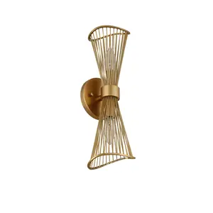 Aurora Two Light Wall Bracket Nordic Brass