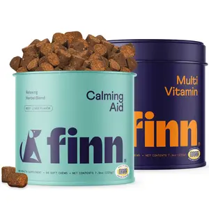 FINN Chill Pup Bundle - Calming, Stress Relief & Daily Wellness for Dogs - Calming Aid + Multivitamin Chews - 180 Soft Chews