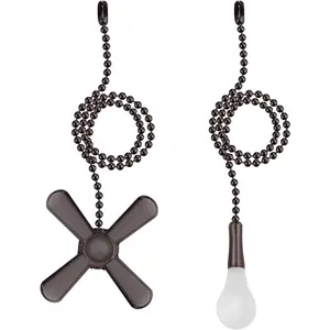Ceiling Fan Pull Chain 2 pieces 3mm Diameter Beaded Ball Fan Pull Chain 12 Inches Fan Pulls Set with Connector (ORB)