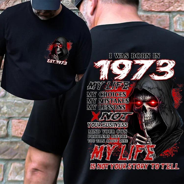 Gen X 2-Sided Shirt – Personalized “My Life My Story” Quote Tee, Custom Year of Birth T-Shirt, Bold Graphic Unisex Top for Men & Women Casual Menswear Big Breathable