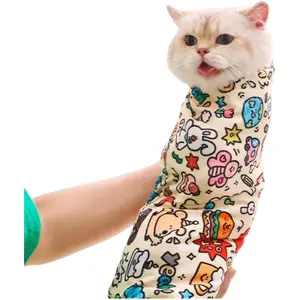 Cat Grooming Wrap – Self-Adherent Anti-Scratch Swaddle Restraint Bag for Stress-Free Nail Clipping, Medication, Multifunctional Care - Purrito Papoose Pet Tools(L 27.6 Inches within 11.1lbs)