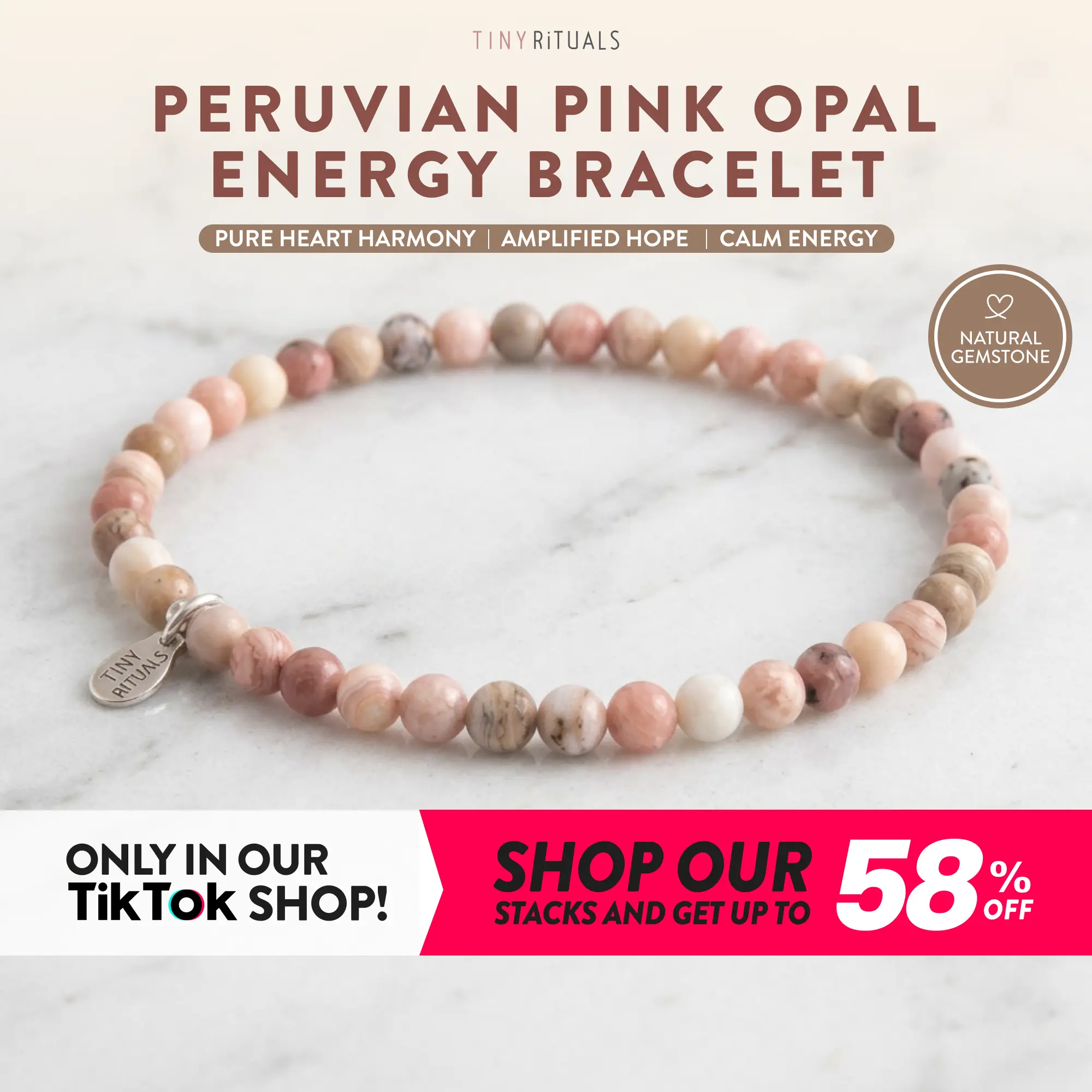 TINY RiTUALS Peruvian Pink Opal Energy Bracelet
