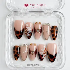 Younique Nails 2025 | LK Studio | Amber Hunt | 10PCS 100% Handmade Press-On Nails | Reusable Colorful Art