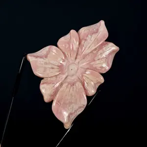 57mm Genuine Rhodochrosite Carved Crystal Crystal Flower, Argentina f23