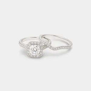 Scarlett Two-in-One Halo Ring Set