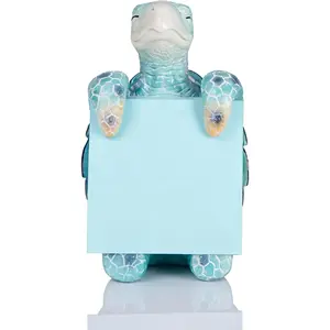 Sea Turtle Pop-up Sticky Note Dispenser, Includes 1 Pad of 3x3 in Super Sticky Notes, 100 Sheets, Resin Cute Handmade Desk Holder for Office & Home, Coastal Beach Decorations