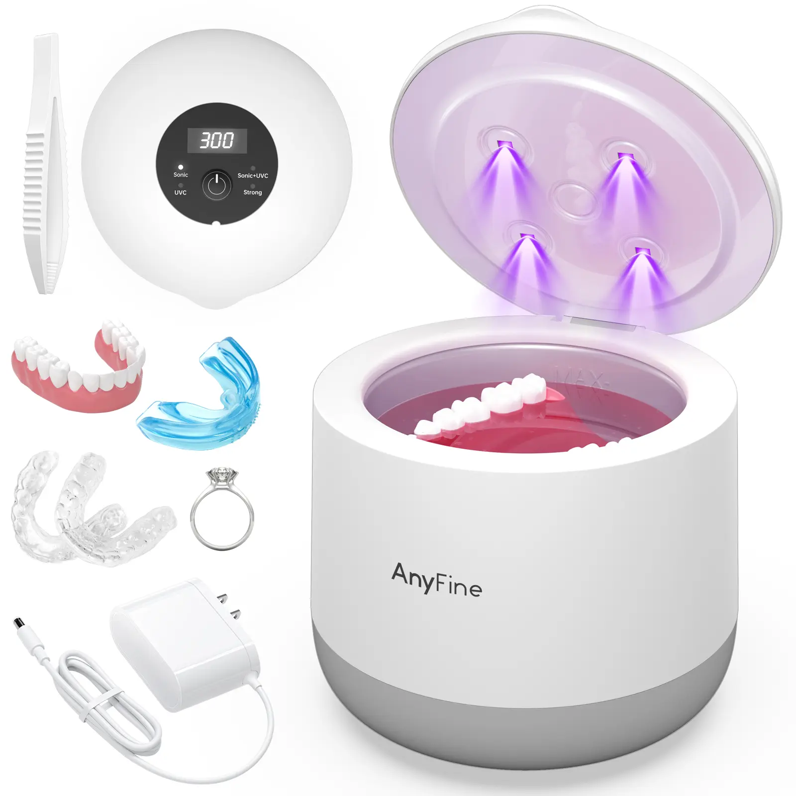 Advanced Ultrasonic Retainer Cleaner Machine for Dentures,Mouth Guards, Braces, Toothbrush Heads, Jewelry,4 Modes for Multiple Dental Appliances
