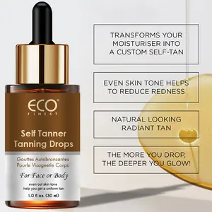 [Unisex tanning oil]ECO FINEST Self Tanner Drops for Face Tanner, Sunless Tan, Body & Face Self Tanner Drops, Face Tanning Drops to Make Self Tanner Face Self Tanning Lotion, Tan Drops for Face Tan Skincare Skincare