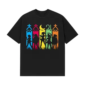 Sailor Scouts T-Shirt – Sailor Moon Team Silhouette Graphic Tee for Men & Women in USA, Anime Expo Outfit & Comic Con Costume Top